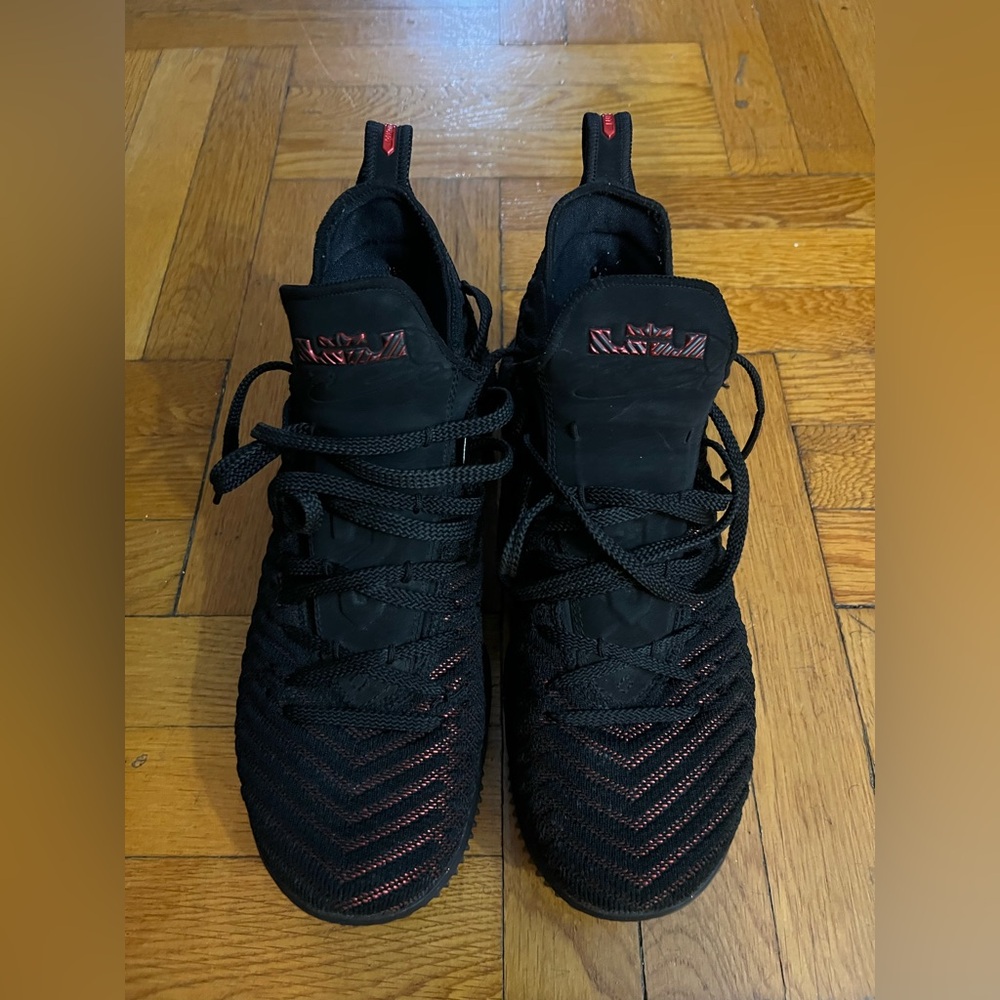 Sleek Black and Red High-Top Sneakers